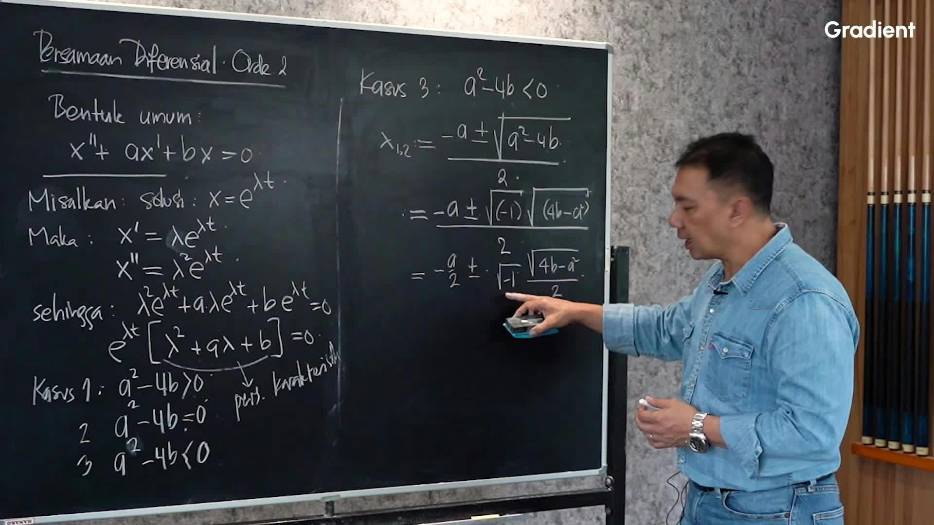 Solusi Umum PD-2 untuk Kasus a^2-4b<0