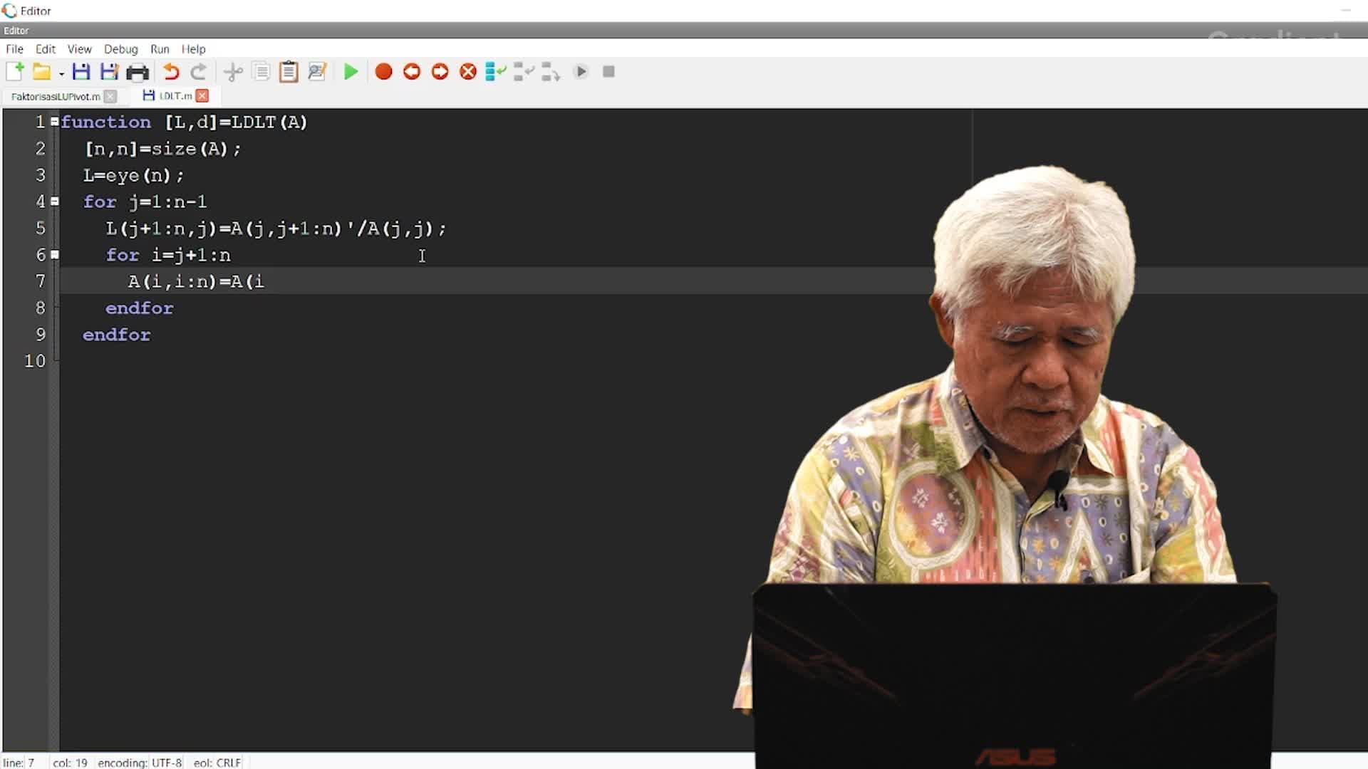 Implementasi Algoritma Faktorisasi LDL^T Tanpa Pitvoting pada Octave/Matlab