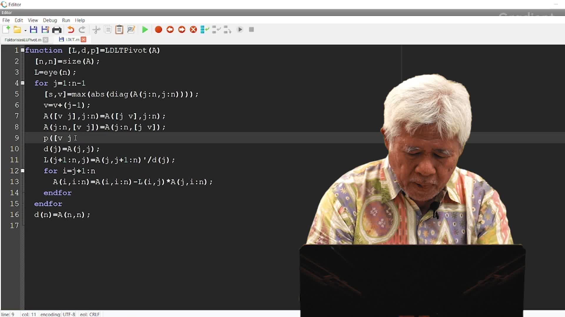 Implementasi Algoritma Faktorisasi LDL^T Dengan Pitvoting pada Octave/Matlab