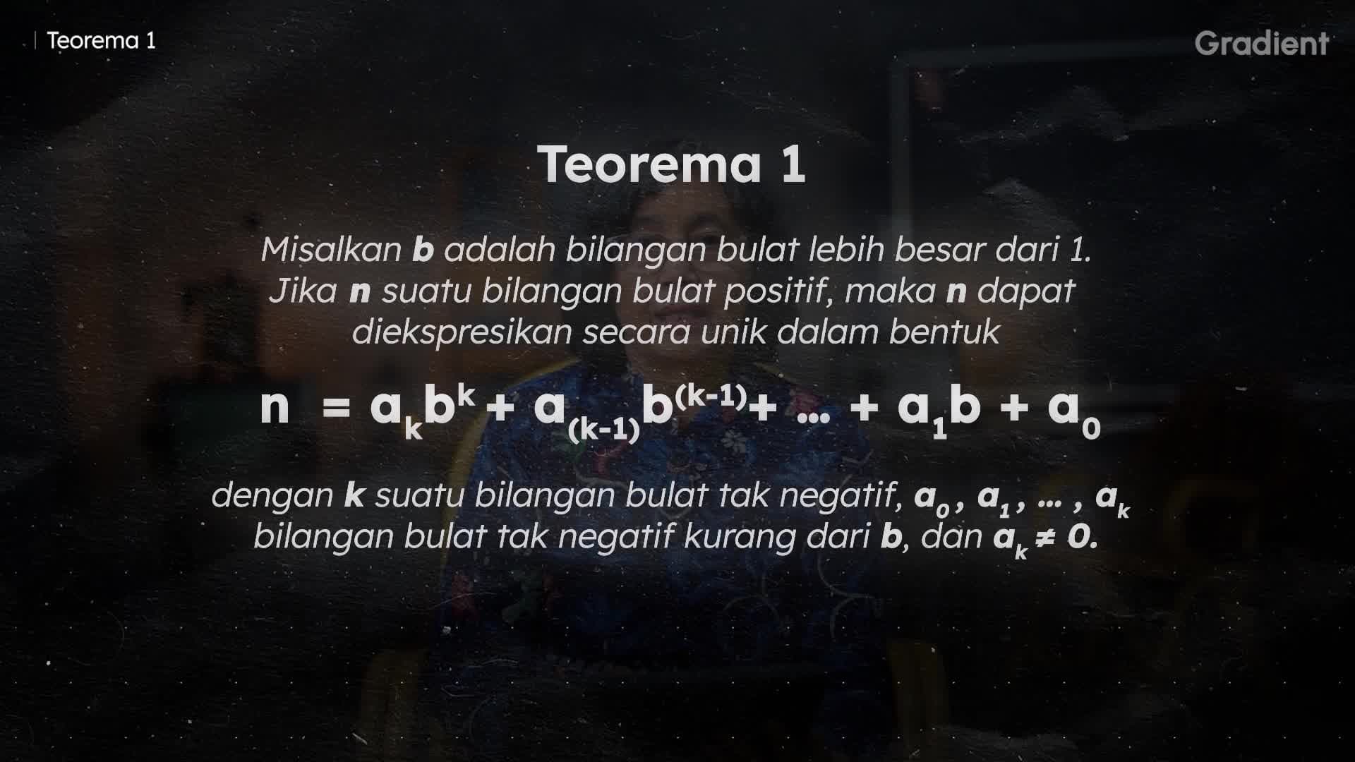 Representasi Bilangan Bulat: Teorema 1