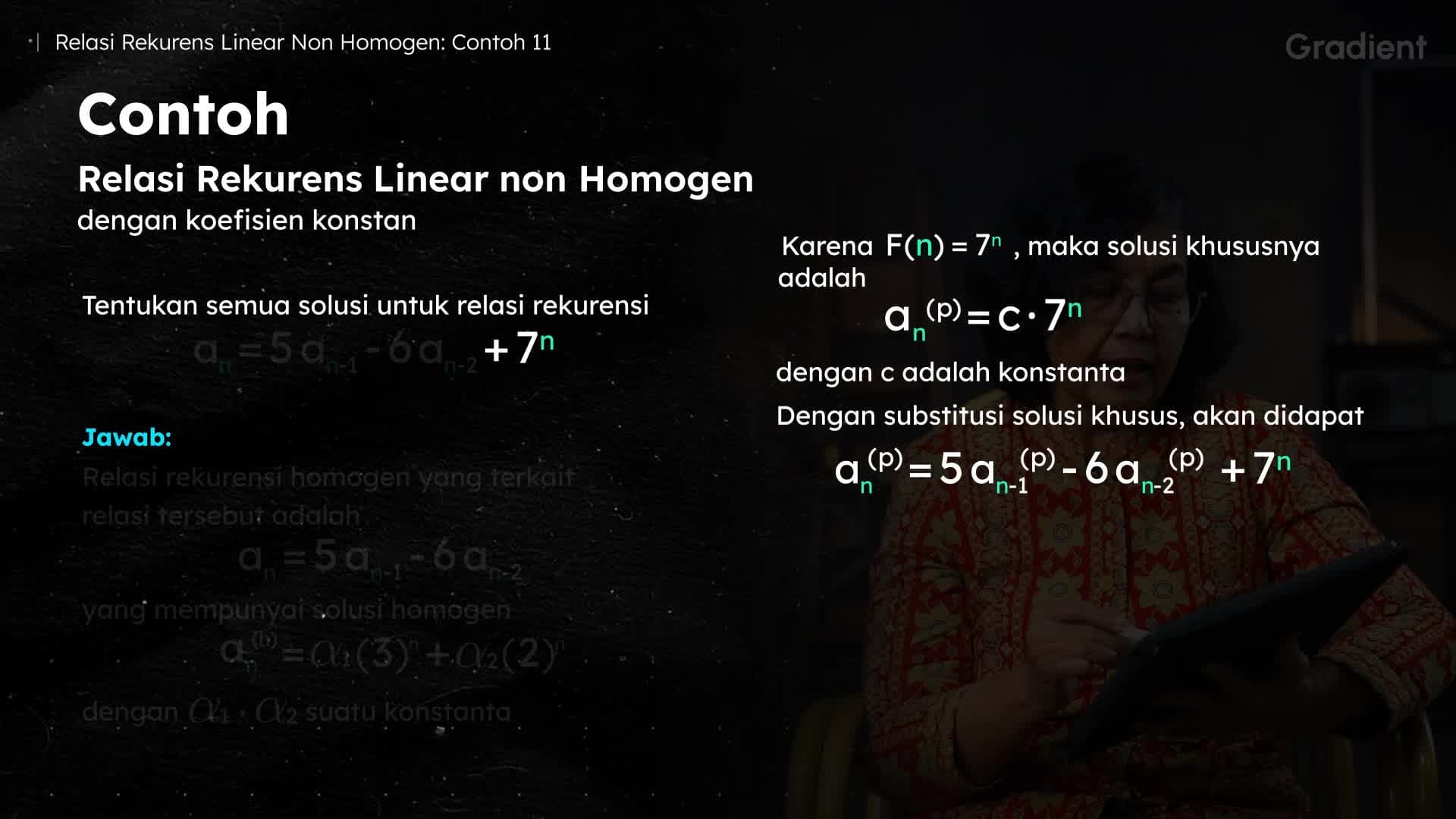 Contoh 11 Relasi Rekurens Linear Non Homogen