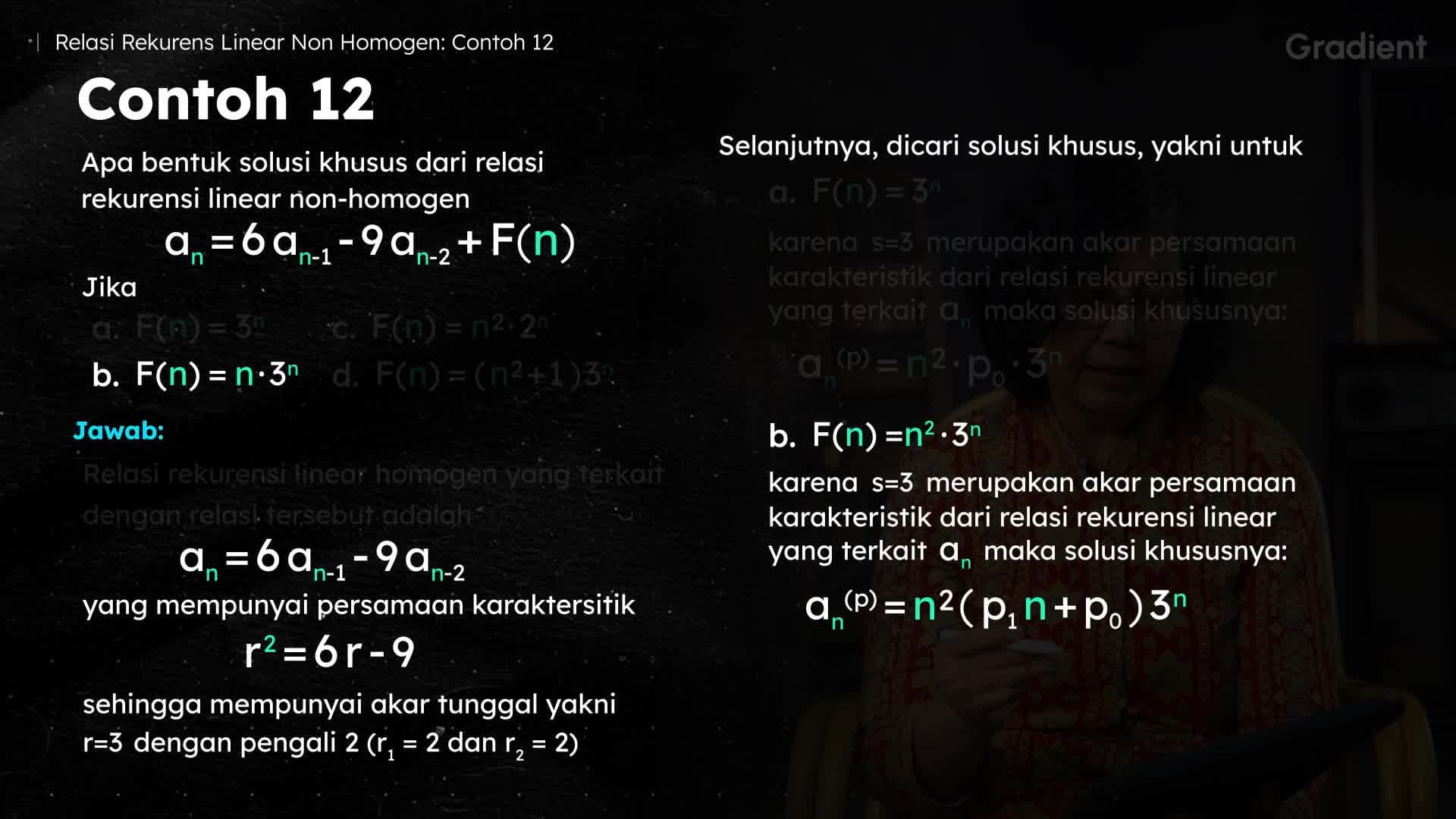 Contoh 12 Relasi Rekurens Linear Non Homogen