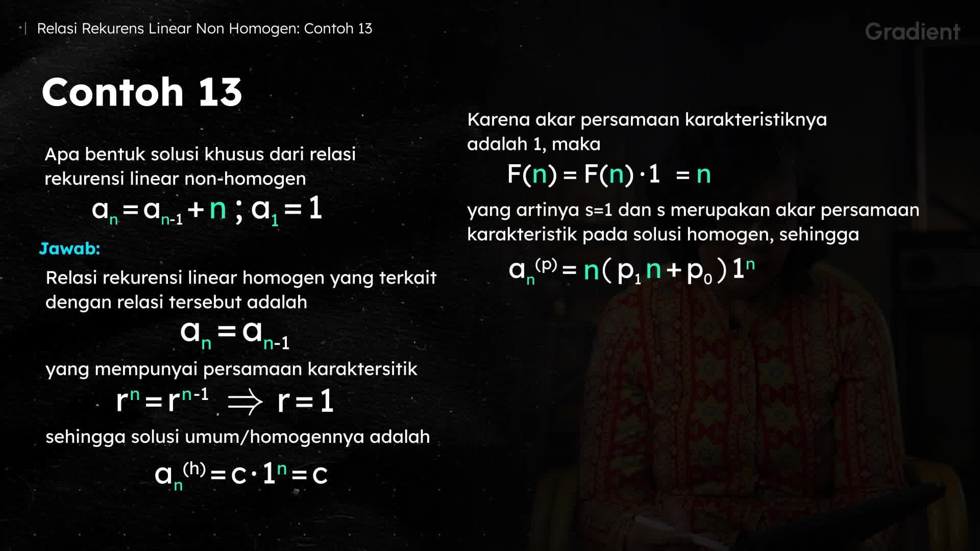 Contoh 13 Relasi Rekurens Linear Non Homogen