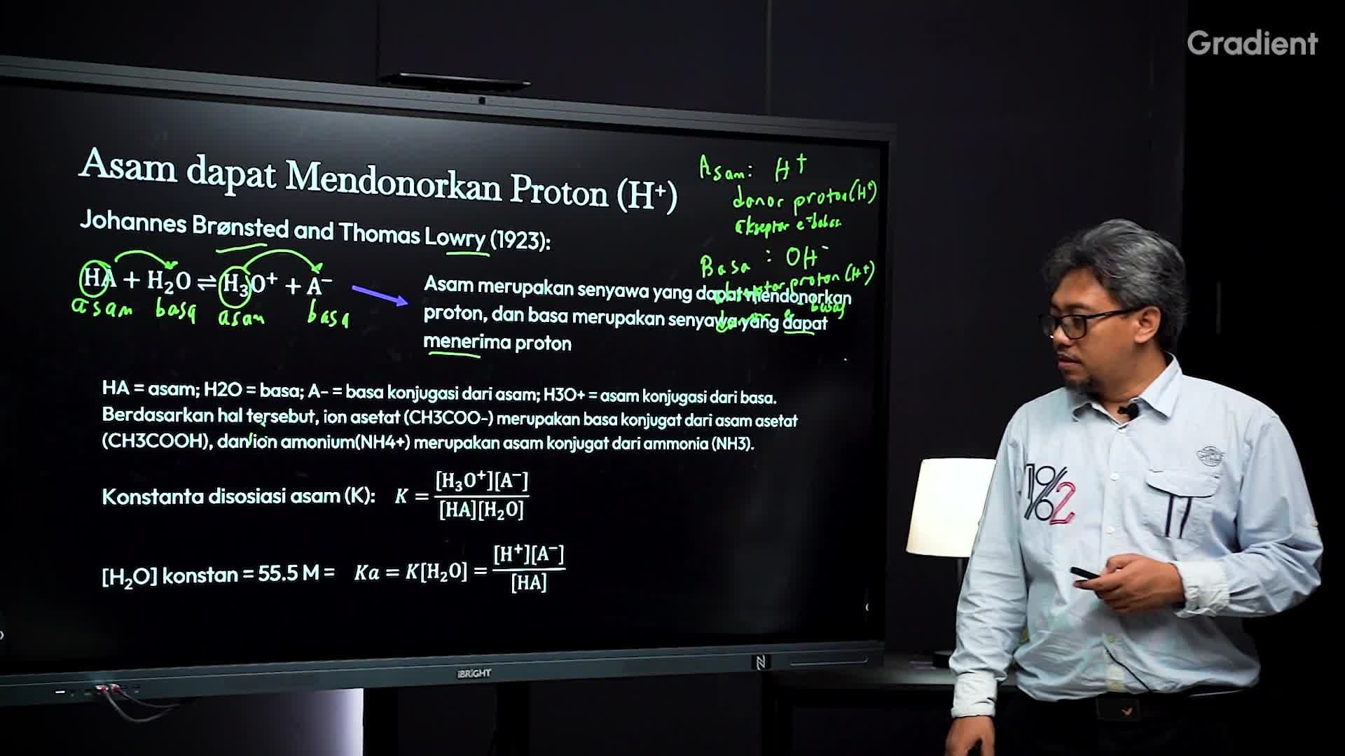 Asam dapat Mendonorkan pH (H+) 