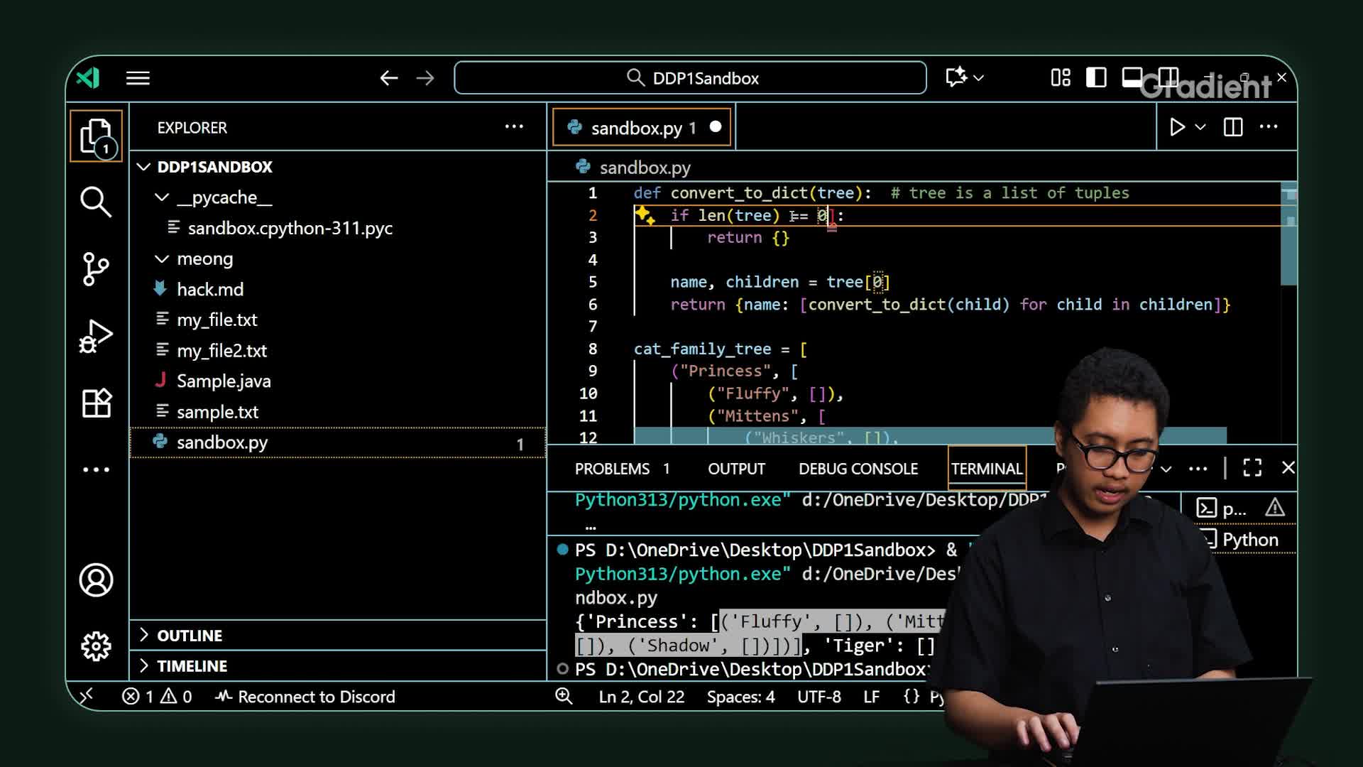 Latihan 1: Rekursi & Dictionary